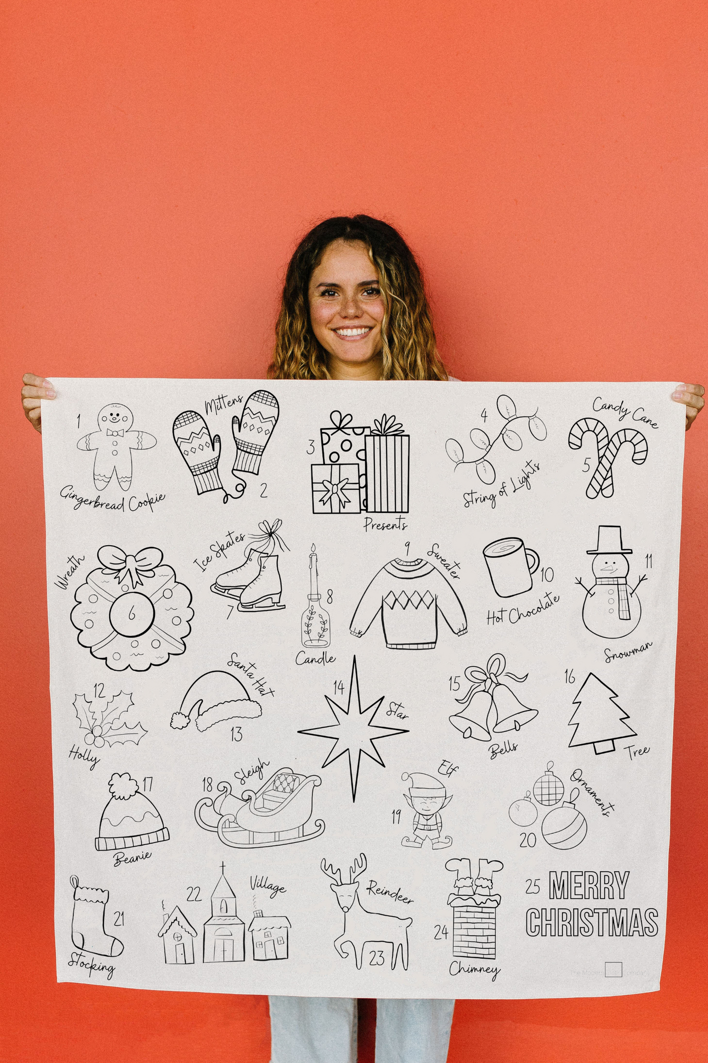 Christmas Countdown Coloring Cloth