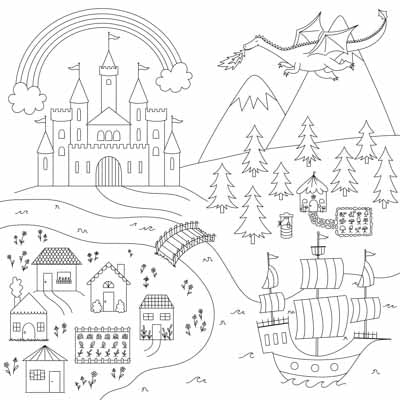 Fairytale Coloring Cloth
