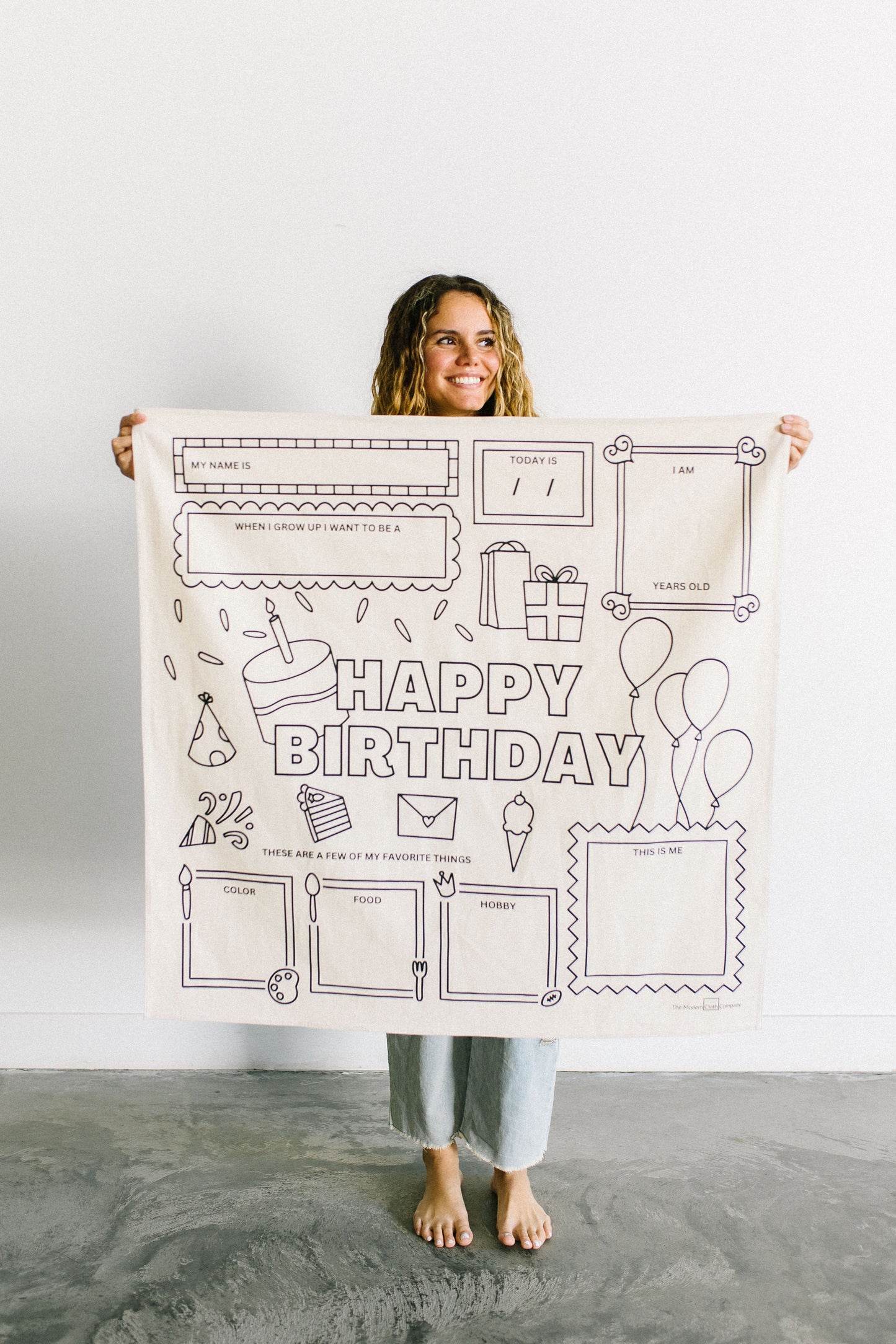 Birthday Coloring Cloth
