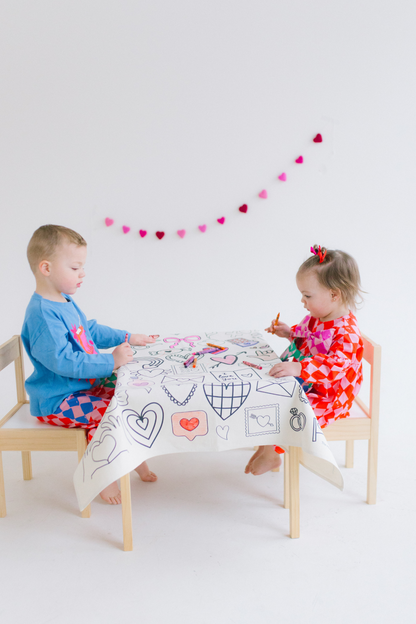 Valentines Coloring Cloth