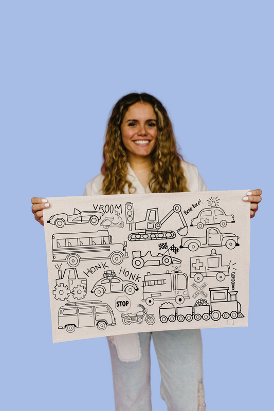 Mini Transportation Coloring Cloth