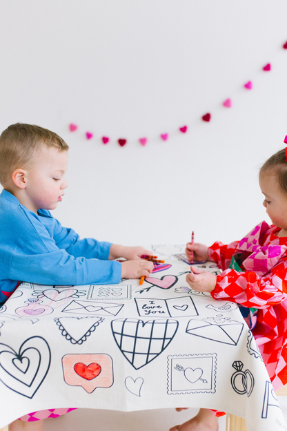 Valentines Coloring Cloth