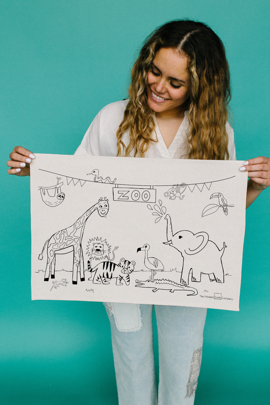 Mini Zoo Coloring Cloth