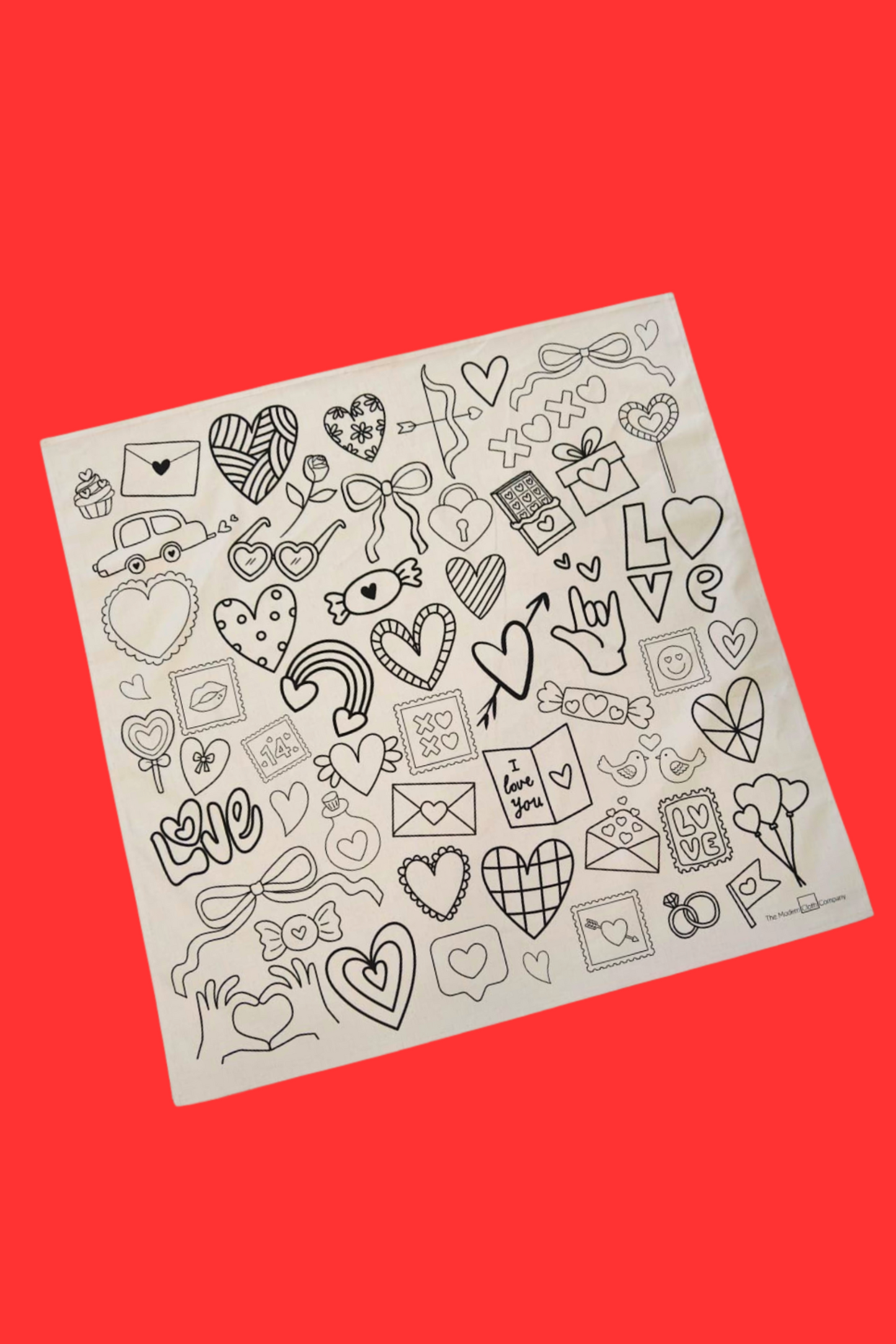 Valentines Coloring Cloth